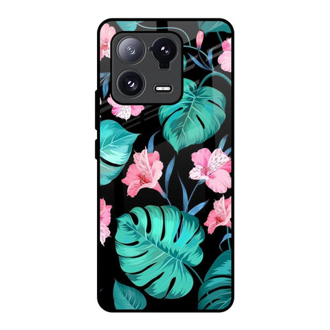 Tropical Leaves & Pink Flowers Glossy Case for Mi 13 Pro