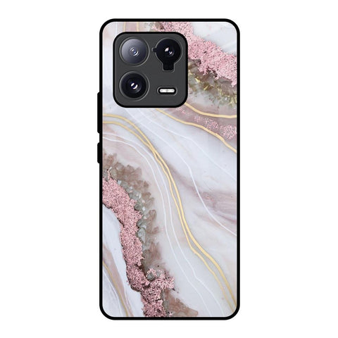 Pink & Gold Gllitter Marble Glossy Case for Mi 13 Pro