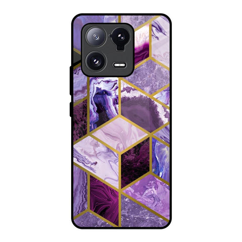Purple Rhombus Marble Glossy Case for Mi 13 Pro