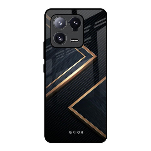 Sleek Golden & Navy Glossy Case for Mi 13 Pro
