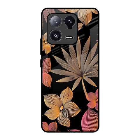 Lines Pattern Flowers Glossy Case for Mi 13 Pro