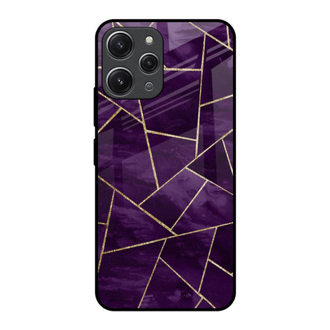 Geometric Purple Glossy Case For Redmi 12