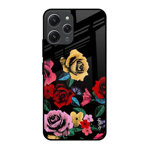 Floral Decorative Glossy Case For Redmi 12