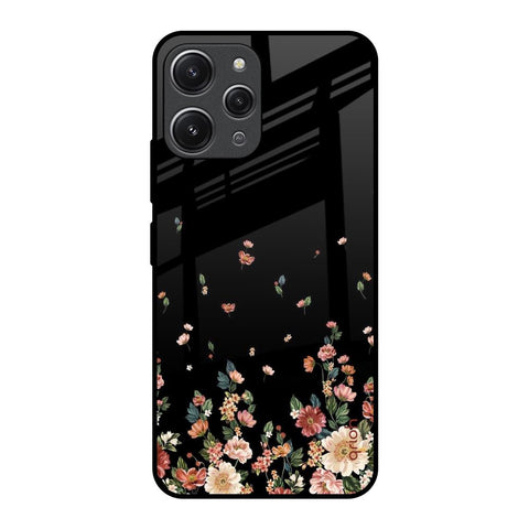 Floating Floral Print Glossy Case for Redmi 12