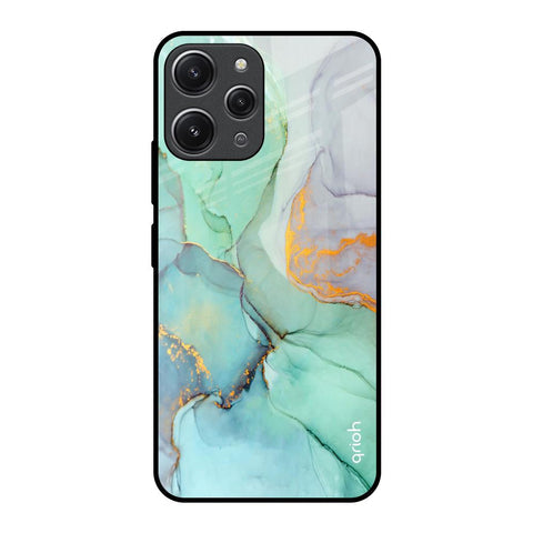 Green Marble Glossy Case for Redmi 12