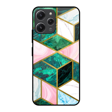 Seamless Green Marble Glossy Case for Redmi 12