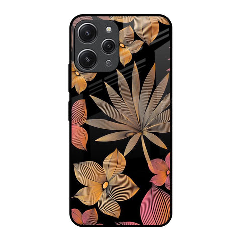 Lines Pattern Flowers Glossy Case for Redmi 12