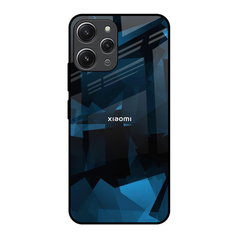Polygonal Blue Box Glossy Case For Redmi 12