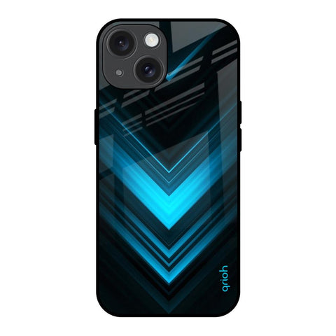 Vertical Blue Arrow Glossy Case For iPhone 15