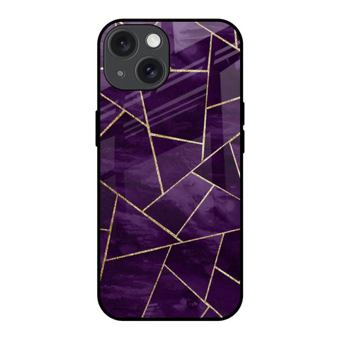 Geometric Purple Glossy Case For iPhone 15