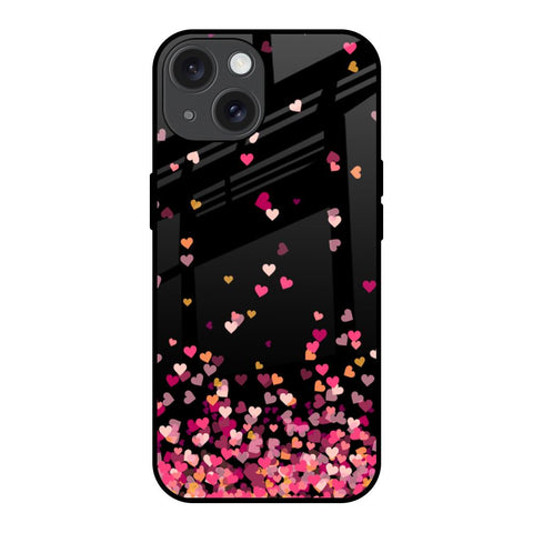Heart Rain Fall Glossy Case For iPhone 15