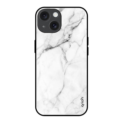 Modern White Marble Glossy Case for iPhone 15