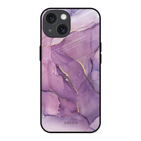 Purple Gold Marble Glossy Case for iPhone 15