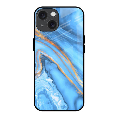 Vibrant Blue Marble Glossy Case for iPhone 15