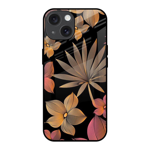 Lines Pattern Flowers Glossy Case for iPhone 15