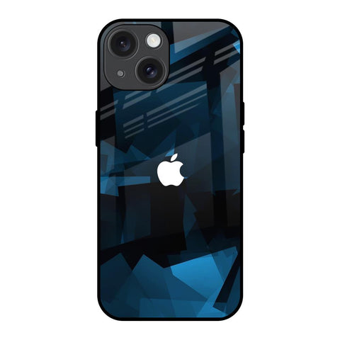 Polygonal Blue Box Glossy Case For iPhone 15