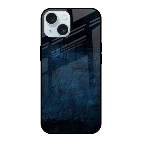 Dark Blue Grunge Glossy Case for iPhone 15