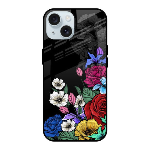 Rose Flower Bunch Art Glossy Case for iPhone 15