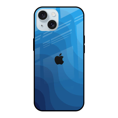 Blue Wave Abstract Glossy Case for iPhone 15