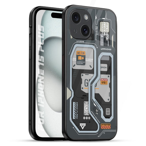 Retro Futuristic Glossy Case for iPhone 15 Plus
