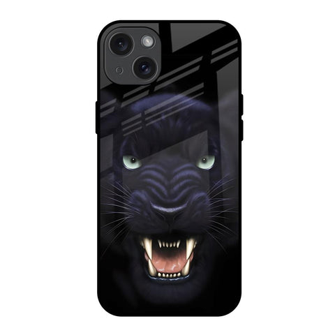 Angry Black Leopard Glossy Case for iPhone 15 Plus