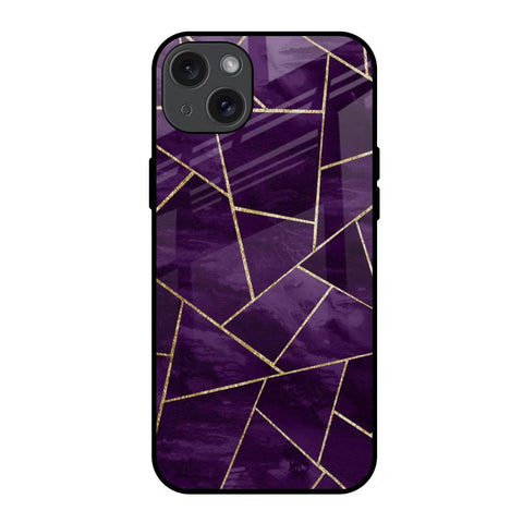 Geometric Purple Glossy Case For iPhone 15 Plus