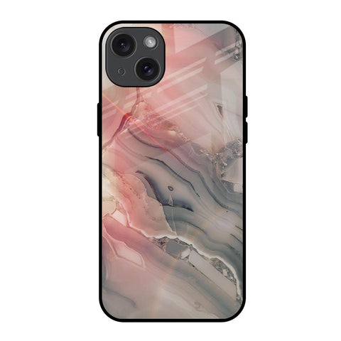 Pink And Grey Marble Glossy Case For iPhone 15 Plus
