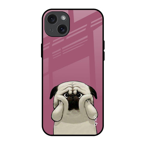 Funny Pug Face Glossy Case For iPhone 15 Plus