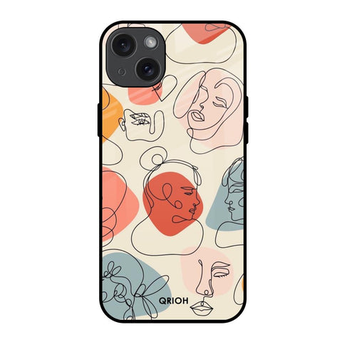 Abstract Faces Glossy Case for iPhone 15 Plus