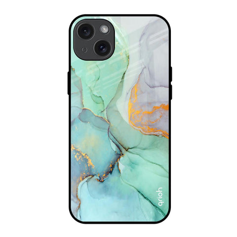 Green Marble Glossy Case for iPhone 15 Plus