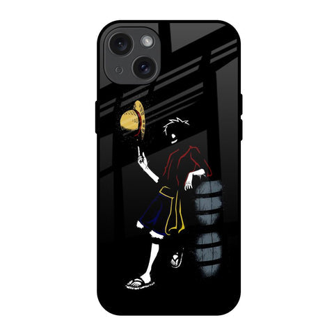 Luffy Line Art Glossy Case for iPhone 15 Plus