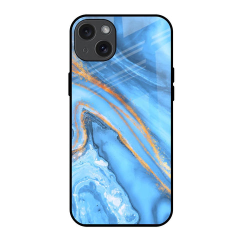 Vibrant Blue Marble Glossy Case for iPhone 15 Plus
