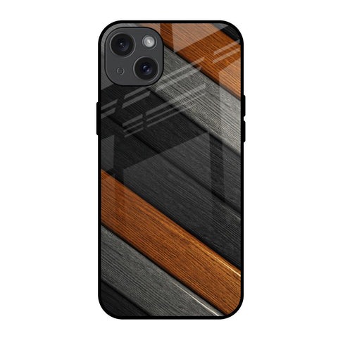 Tri Color Wood Glossy Case for iPhone 15 Plus