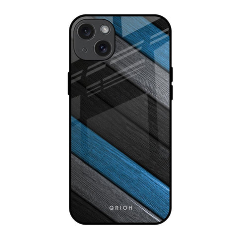 Multicolor Wooden Effect Glossy Case for iPhone 15 Plus