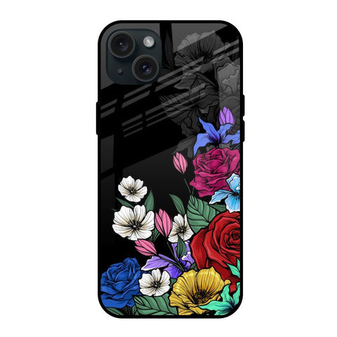 Rose Flower Bunch Art Glossy Case for iPhone 15 Plus