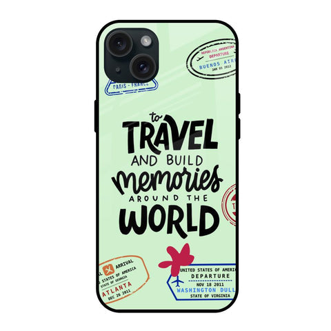 Travel Stamps Glossy Case for iPhone 15 Plus
