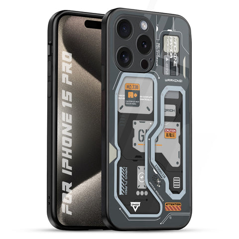 Retro Futuristic Glossy Case for iPhone 15 Pro