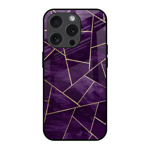 Geometric Purple Glossy Case For iPhone 15 Pro