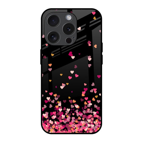 Heart Rain Fall Glossy Case For iPhone 15 Pro
