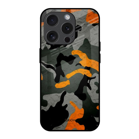 Camouflage Orange Glossy Case For iPhone 15 Pro