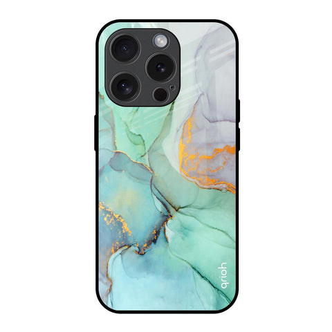 Green Marble Glossy Case for iPhone 15 Pro