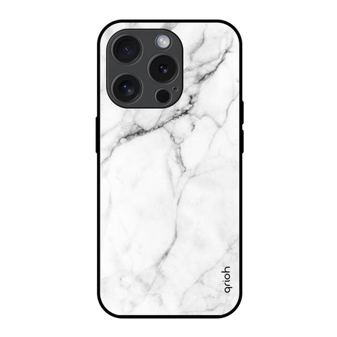 Modern White Marble Glossy Case for iPhone 15 Pro