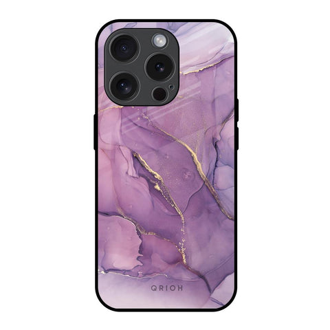 Purple Gold Marble Glossy Case for iPhone 15 Pro