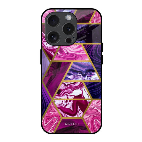 Electroplated Geometric Marble Glossy Case for iPhone 15 Pro