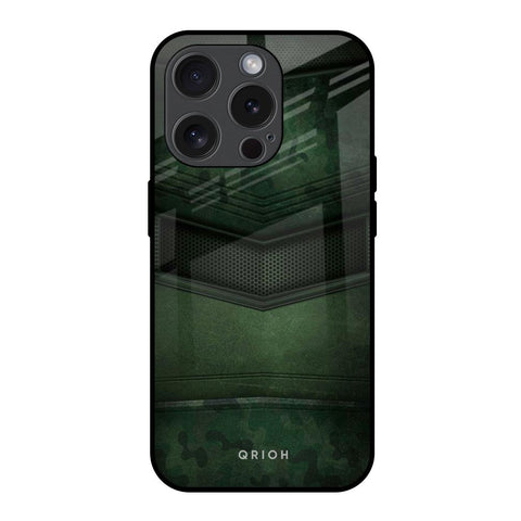 Green Leather Glossy Case for iPhone 15 Pro