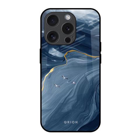 Deep Ocean Marble Glossy Case for iPhone 15 Pro