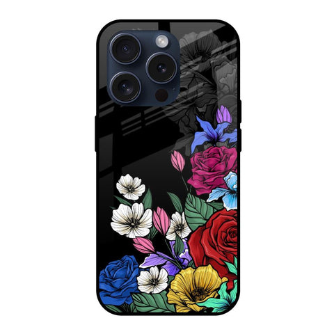 Rose Flower Bunch Art Glossy Case for iPhone 15 Pro