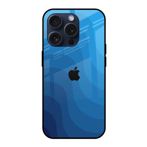 Blue Wave Abstract Glossy Case for iPhone 15 Pro