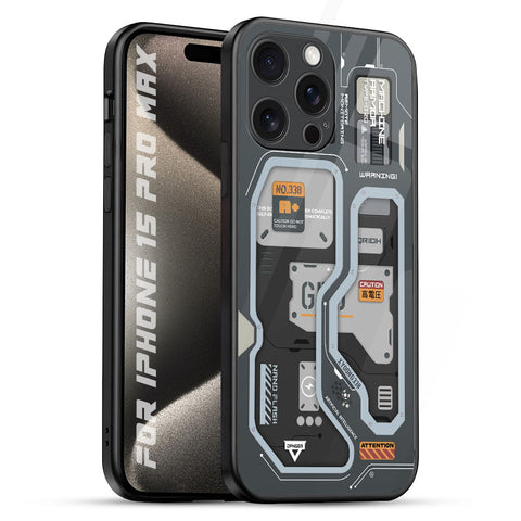 Retro Futuristic Glossy Case for iPhone 15 Pro Max