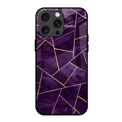Geometric Purple Glossy Case For iPhone 15 Pro Max
